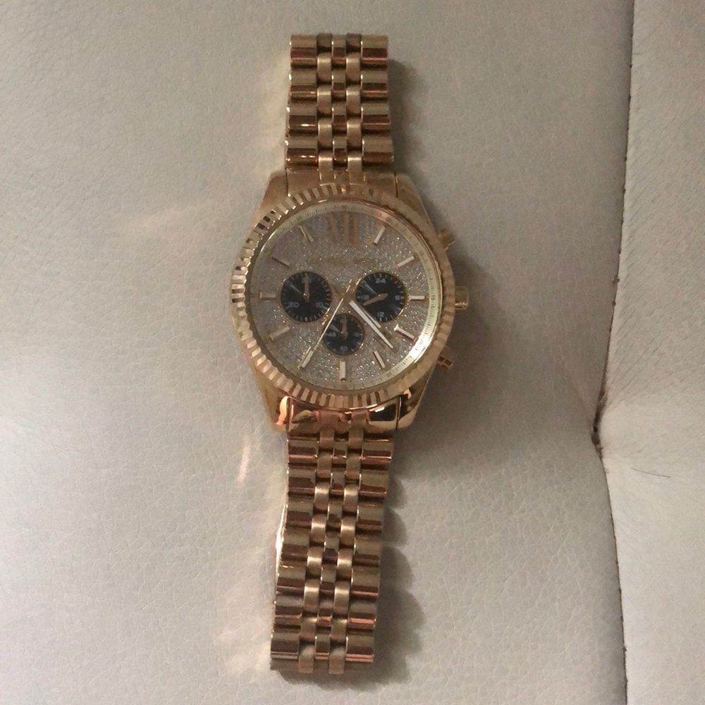 Michael Kors Lexington Gold Tone Crystal Watch